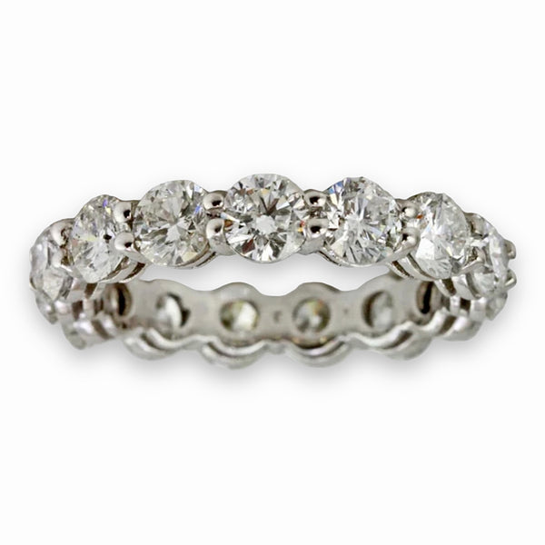 4ct Round Diamonds in 14K White Gold Wedding Eternity Band Ring - Size 6