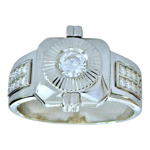 0.64tcw Round Moissanite in 925 Sterling Silver Men’s Ring