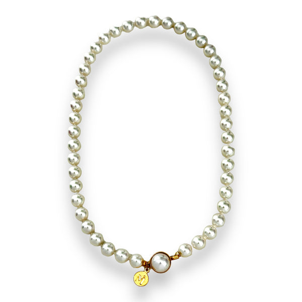 Vintage MAJORICA Round White Organic Pearl Sterling Silver Gold