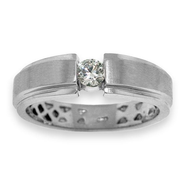 0.25ct Round Diamonds in 14K White Gold Men's Wedding Ring