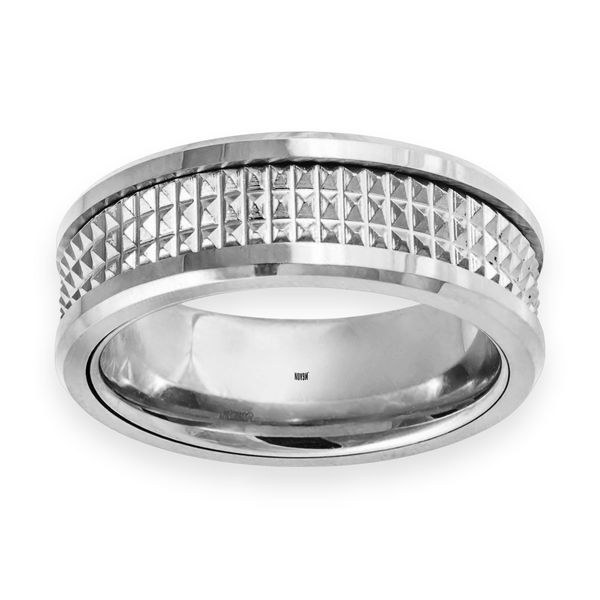 Tungsten Jagged Spike Center 8mm Men's Ring