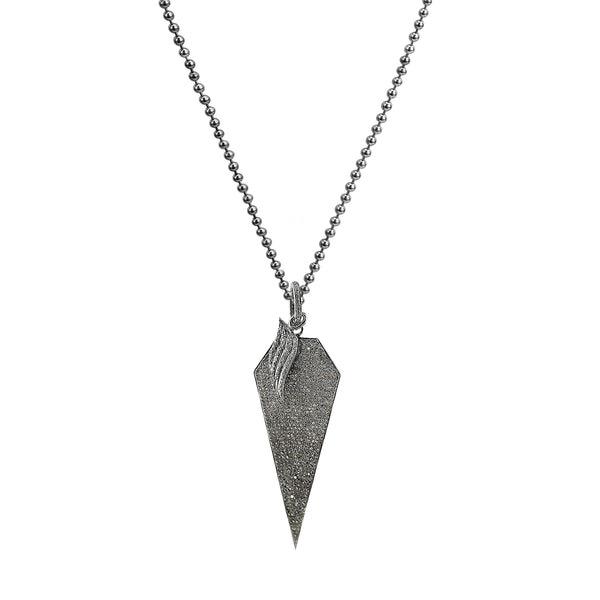3.99ct Champagne Diamond in 925 Sterling Silver Dagger Necklace