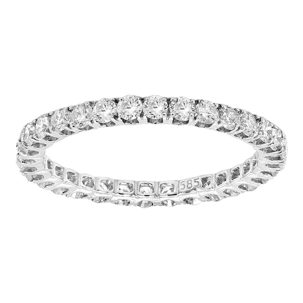 1.10ct Round Diamonds in 14K White Gold Wedding Eternity Band Ring