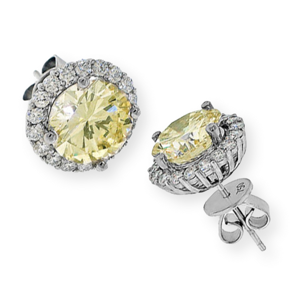 Gold halo 2025 stud earrings
