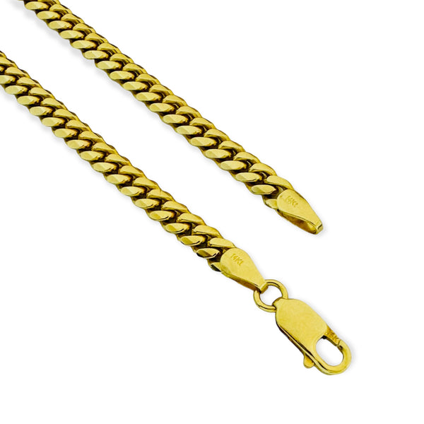 14K Solid Yellow Gold Miami Cuban Link Bracelet 8.5"