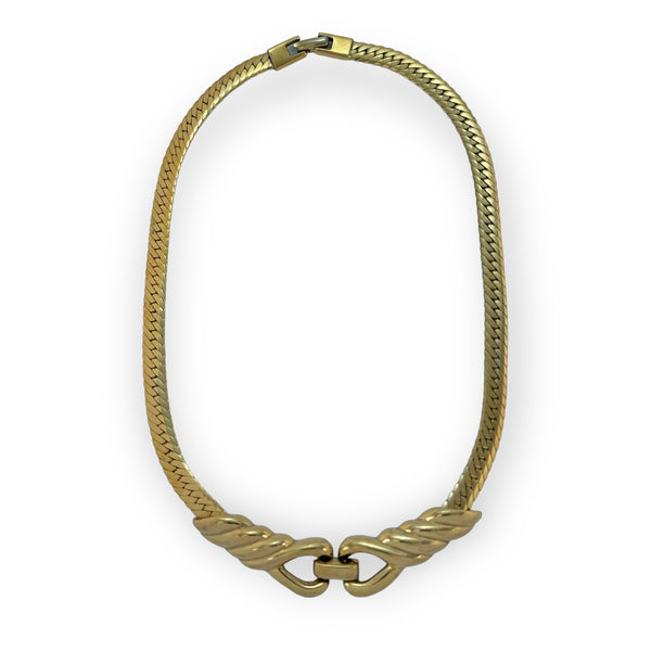 Vintage 1950s NAPIER Flat Curb Braided Rope Link Necklace