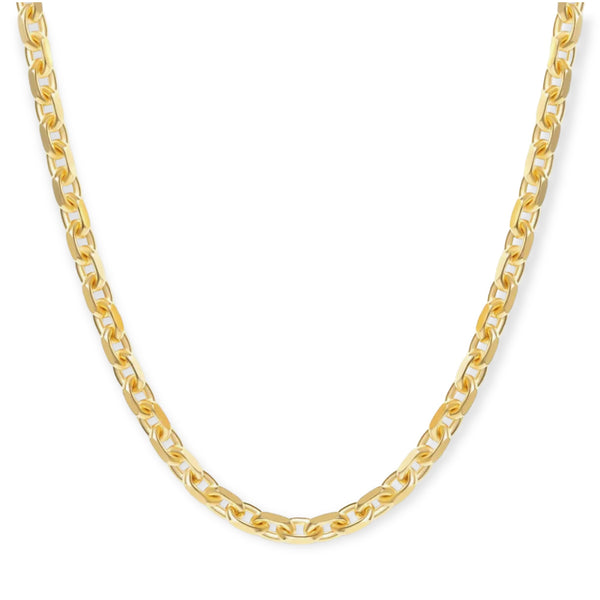 14K Yellow Gold Trendy Anchor Chain Link Necklace