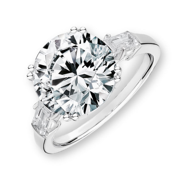 8.16ct E-VS1 Lab Grown Round Diamond in 18K White Gold Solitaire Engagement Ring