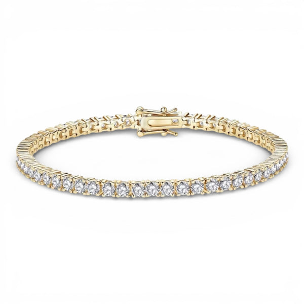 5.4ct Round Moissanite in 925 GP Sterling Silver Tennis Bracelet