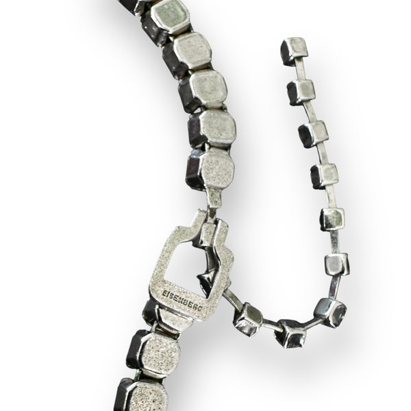 Vintage Eisenberg Emerald Cut Austrian Rhinestones Crystal Necklace 16