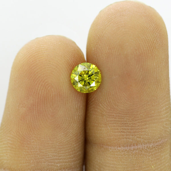 0.75ct Round Fancy Yellow I1 Brilliant Cut Loose Diamond