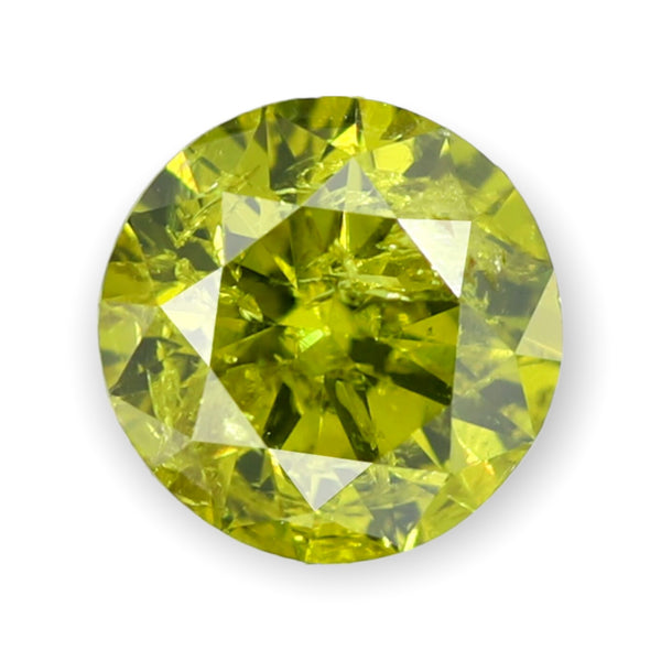 0.75ct Round Fancy Yellow I1 Brilliant Cut Loose Diamond