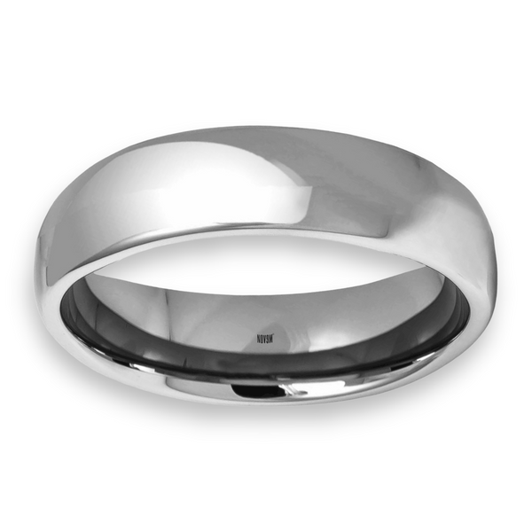 Shiny Tungsten Semi-Dome 5.5mm Men's Wedding Ring