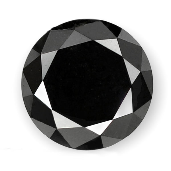 0.97ct Round Black Diamond Brilliant Cut Loose Diamond