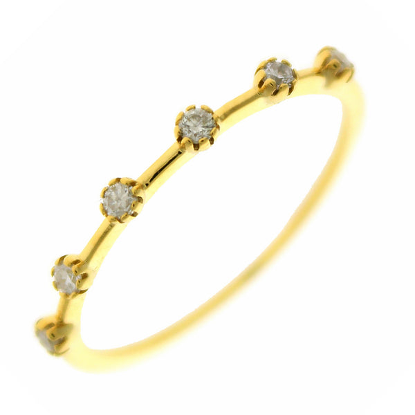 0.13ct Prong Set Six Round Diamonds in 14K Gold Band Ring
