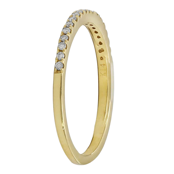 0.16ct Round Diamonds in 14K Yellow Gold Half Eternity Skinny Wedding Ring