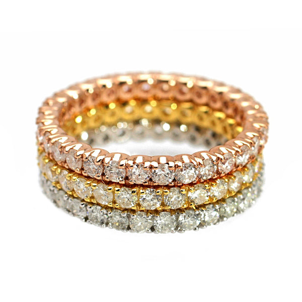 3.60ct Round Diamonds in 14K TriColor Gold 3-Set Full Eternity Band