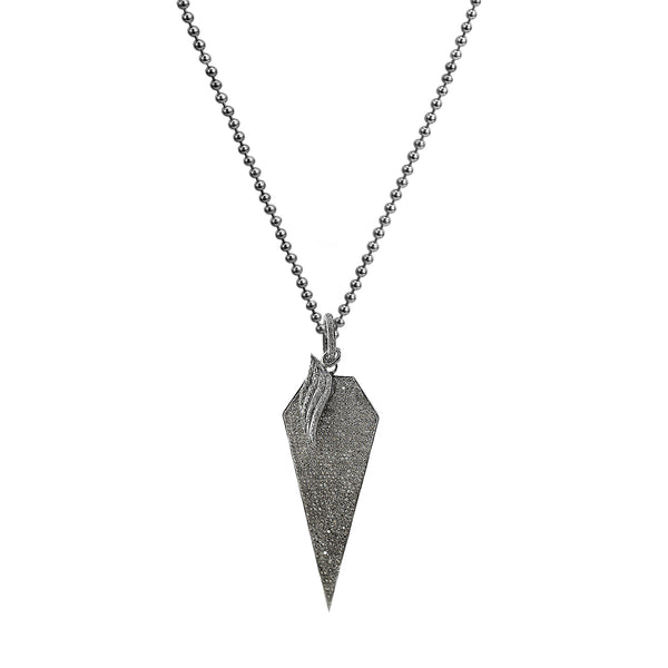 3.99ct Champagne Diamond in 925 Sterling Silver Dagger Necklace