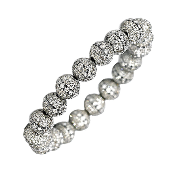 21.00tcw Round Diamonds in 925 Sterling Silver Stretch Bracelet 6.5"