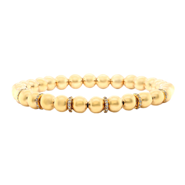 0.66tcw Fancy Natural Diamonds in 18K Yellow Gold Bead Stretch Bracelet