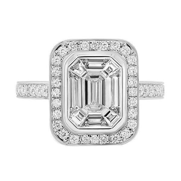 1.26tcw Diamonds in 14K White Gold Wedding Anniversary Halo Ring