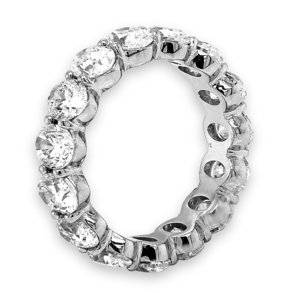 5.63tcw Floating Oval Natural Diamonds in 18K White Gold Eternity Band