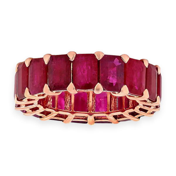 9.82tcw Floating Ruby in 18K Rose Gold Eternity Band
