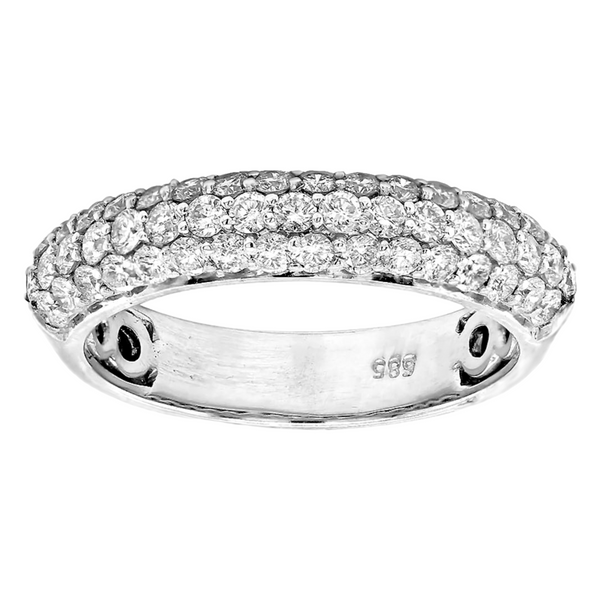 0.95ct Round Diamonds in 14K White Gold Half Eternity Wedding Band Ring