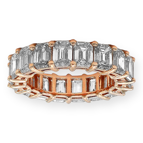 7.56tcw Floating Diamonds in 18K Rose Gold Eternity Band