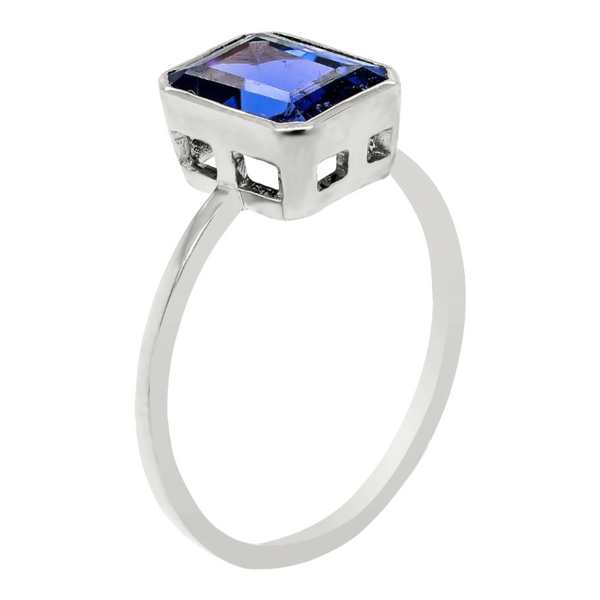 2.35ct Tanzanite in 14K White Gold Solitaire Ring