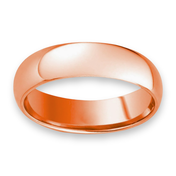 Shiny Rose Gold IP Tungsten Domed 7mm Men's Wedding Band
