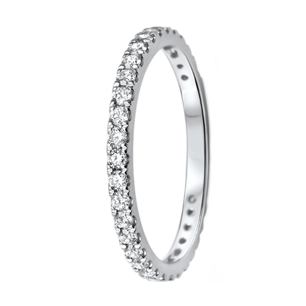 0.48ct Pavé Round Diamonds in 14K White Gold Half Eternity Band