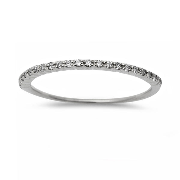 0.20ct Pavé Round Diamonds in 14K Gold Half Eternity Stackable Band Ring