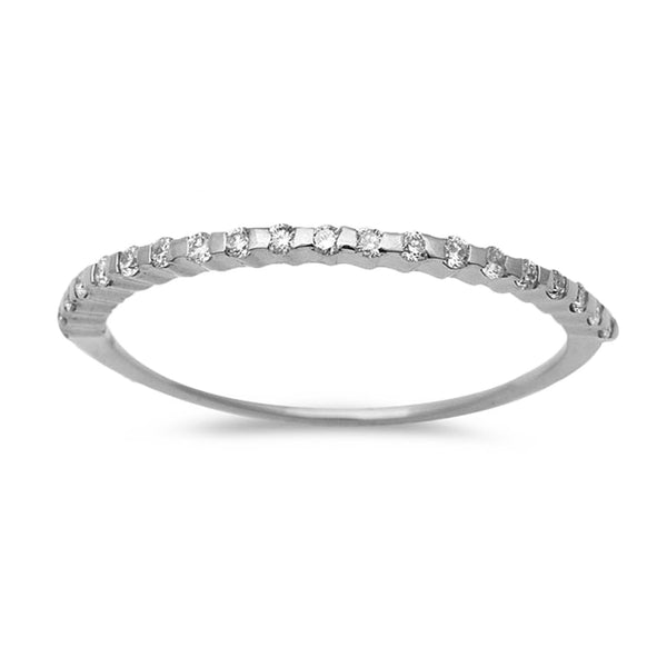 0.13ct Pavé Round Diamonds in 14K Gold Half Eternity Stackable Band Ring
