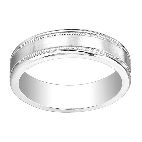 Cobalt Brushed Center Polished Edges Men's Wedding Band Ring