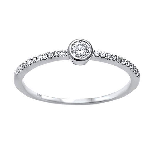 0.26tcw Bezel Round Diamond in 14K White Gold Solitaire Engagement Ring