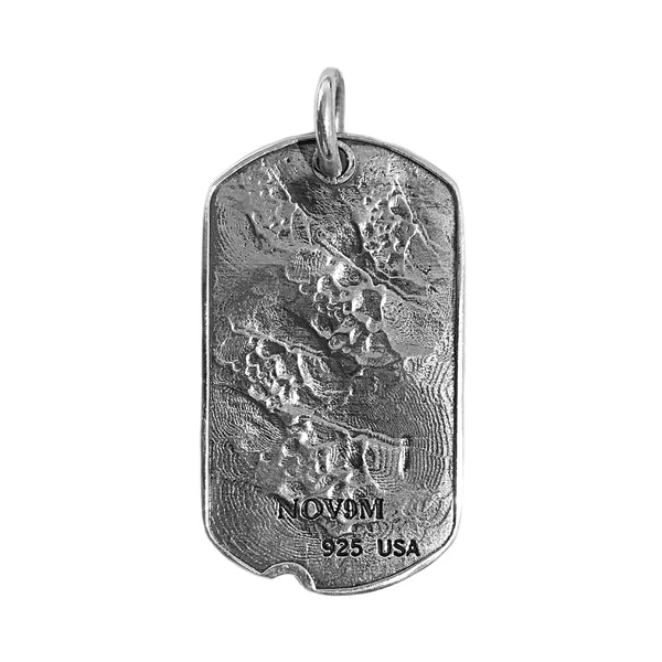 925 Sterling Silver Hacienda San Jose 1472 Dog Tag Pendant Necklace 24"