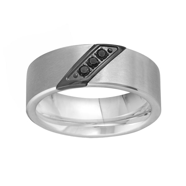 0.12ct Black Diamonds Signature Tungsten Men's Wedding Dia Ring