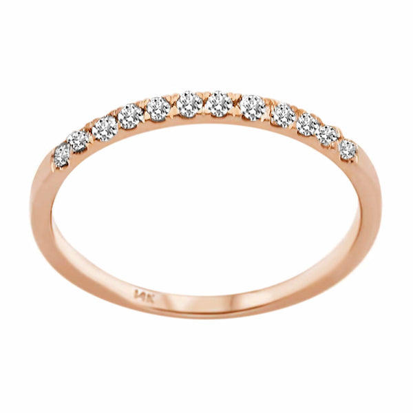 0.18ct Round Diamond in 14K Gold Wedding Stackable Band Ring