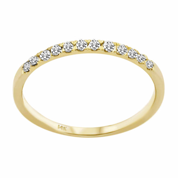 0.18ct Round Diamond in 14K Gold Wedding Stackable Band Ring