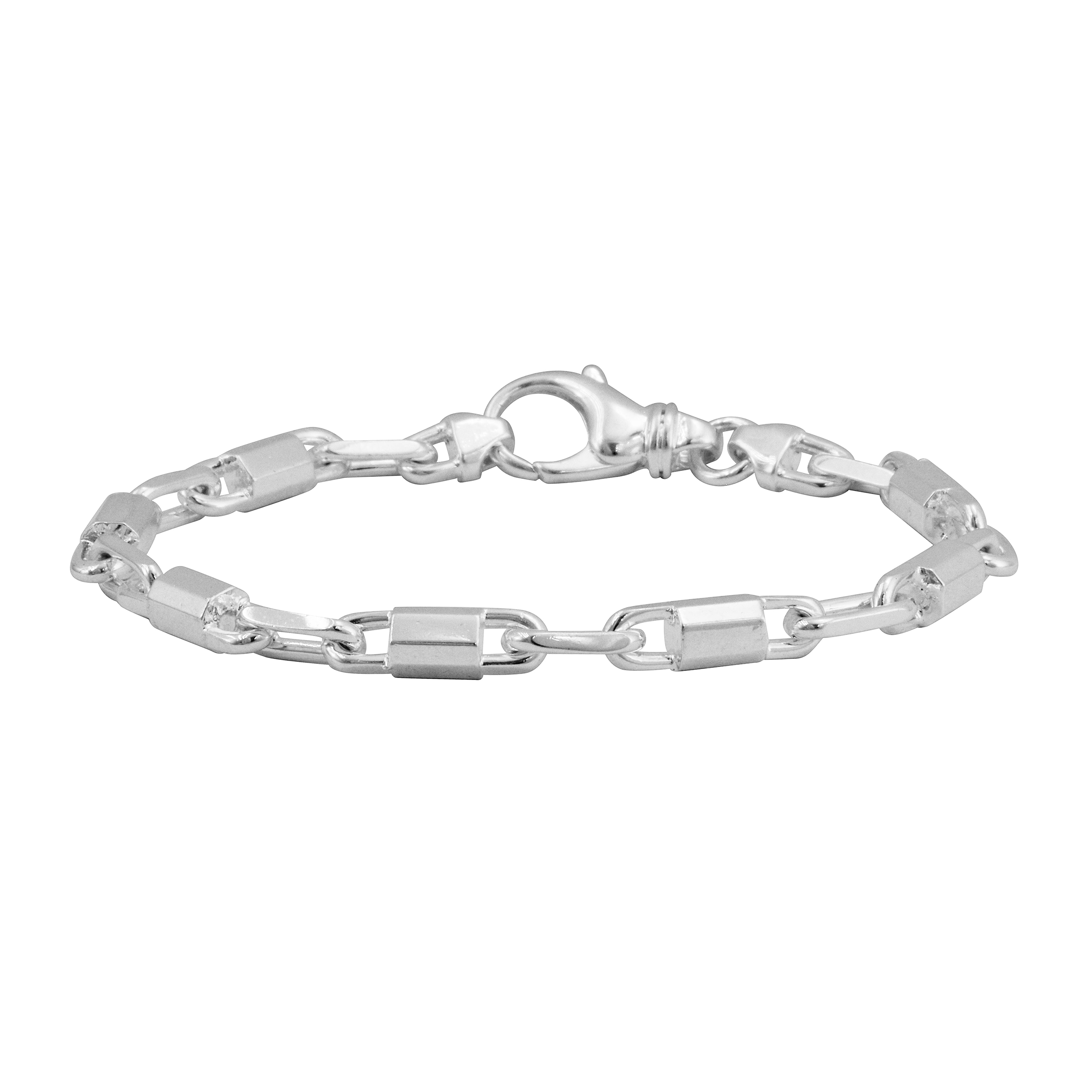 ITALY MADE SILVER925 ANCHOR BRACELETシルバー Italy 925 Sterling Silver 9.5mm Puffed Anchor Mariner