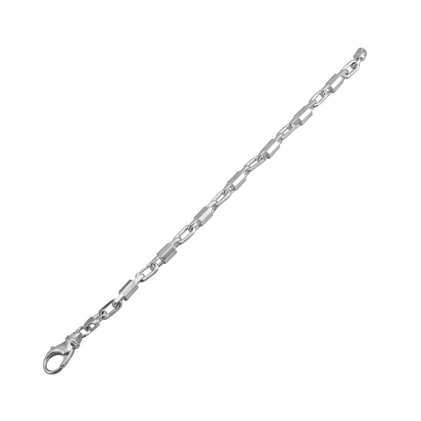 925 ITALY Sterling Silver Anchor Link Chain Men's Bracelet