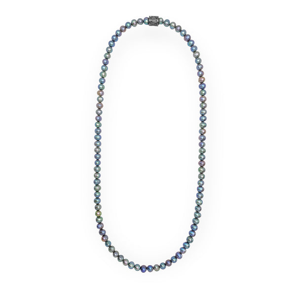 7mm Cultured Peacock Freshwater Pearl Men’s Endless Necklace 24”