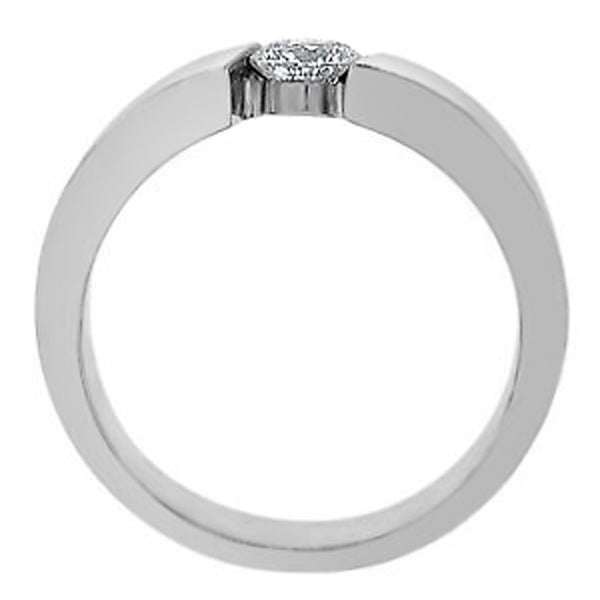 0.75ct Round Diamonds in 14K White Gold Men's Tension Wedding Ring