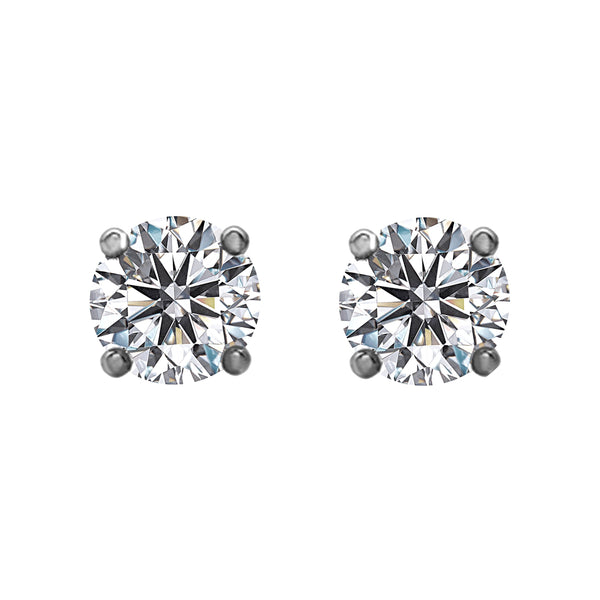1.50tcw Round Diamonds in 14K White Gold Solitaire Stud Earrings