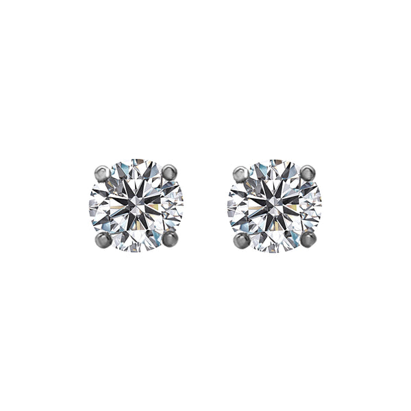 1.00tcw Round Diamonds in 14K White Gold Solitaire Stud Earrings