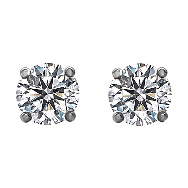 2.00tcw Round Diamonds in 14K White Gold Solitaire Stud Earrings
