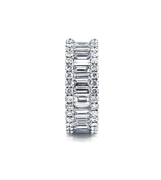 4.6ct Channel Pavé Diamonds 14K White Gold 8mm Wide Eternity Band Ring