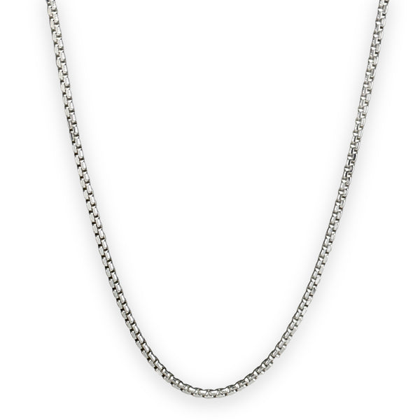 925 ITALY Sterling Silver Diamond Cut 2.75mm Box Chain Men's Necklace