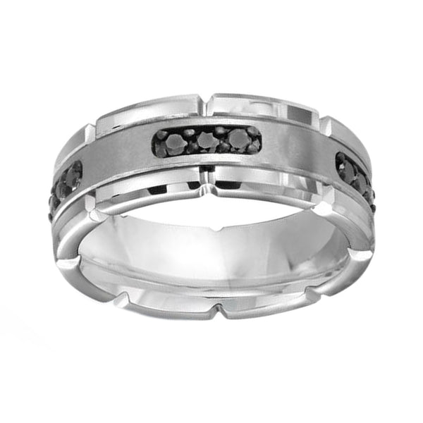 0.36ct Black Diamond Triáda Tungsten Men's Wedding Eternity Ring
